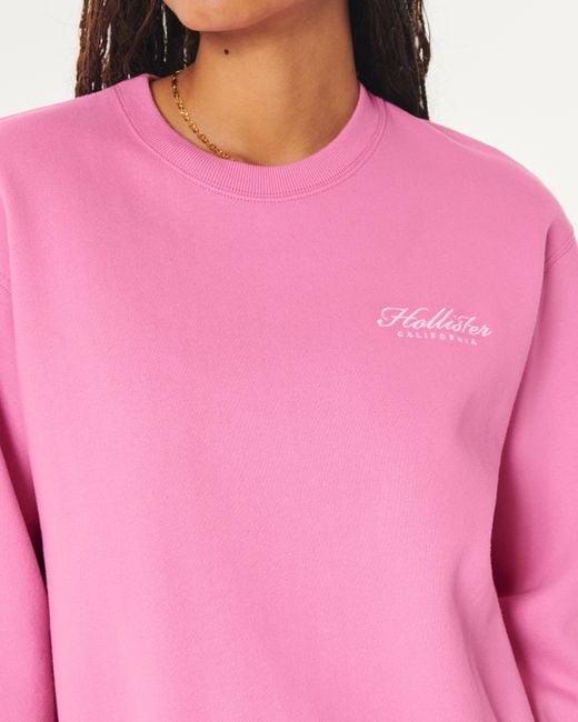 Hollister Pink Easy Logo Crew Sweatshirt