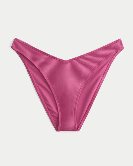 Hollister Pink Ribbed Cheeky Bikini Bottom