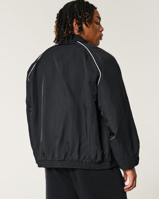 Hollister Black Zip-up Windbreaker Jacket for men