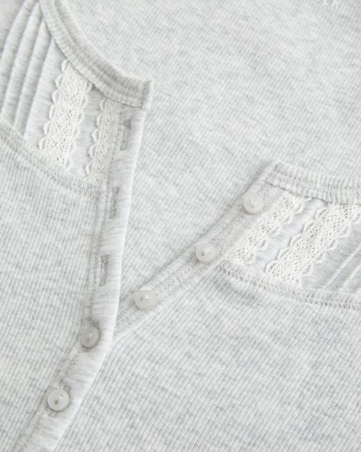 Hollister White Short-sleeve Icon Henley