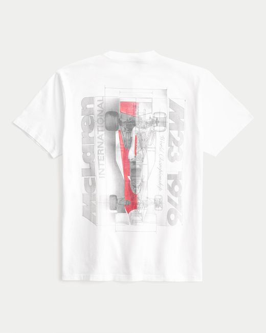Hollister White Relaxed Mclaren Graphic Tee for men