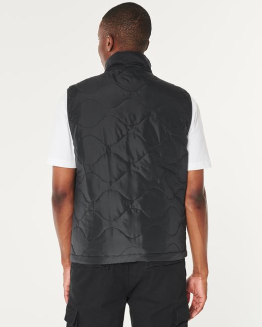 Hollister Black Onion-quilted Puffer Vest for men