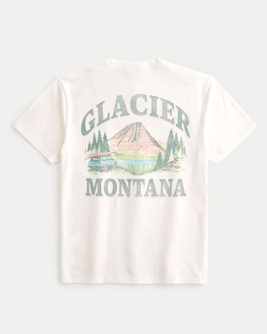 Hollister Natural Relaxed Glacier Montana Graphic Tee for men
