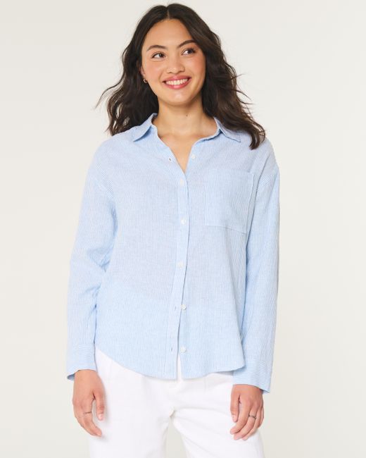 Hollister light blue shirt deals
