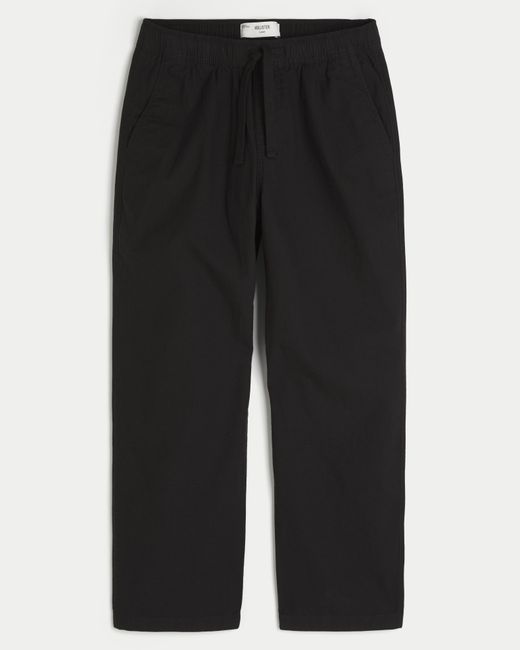 Hollister Black Linen-blend Loose Pull-on Pants for men