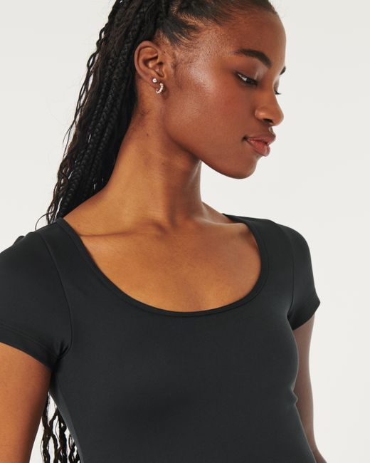 Hollister Black Gilly Hicks Active Recharge Wide-neck T-shirt