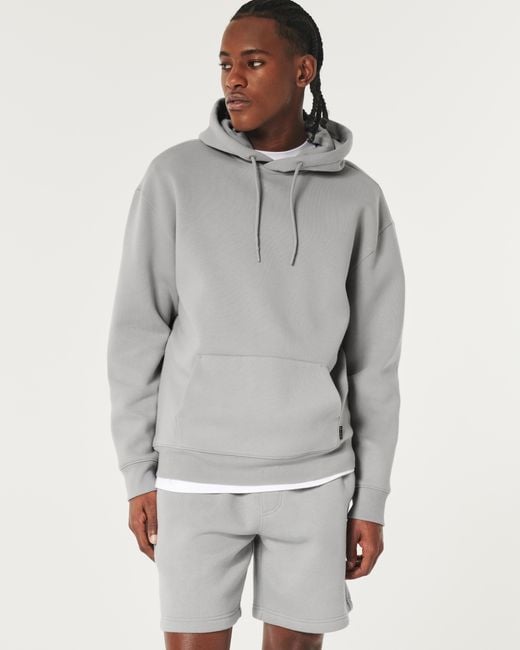 Hollister Gray Relaxed Cooling Hoodie for men