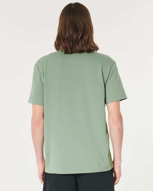 Hollister Green Relaxed Logo Cooling Tee for men