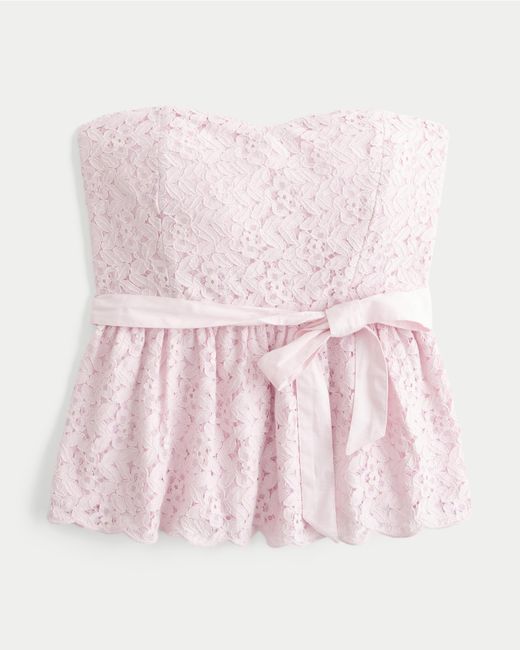 Hollister Pink All-over Lace 2-in-1 Top