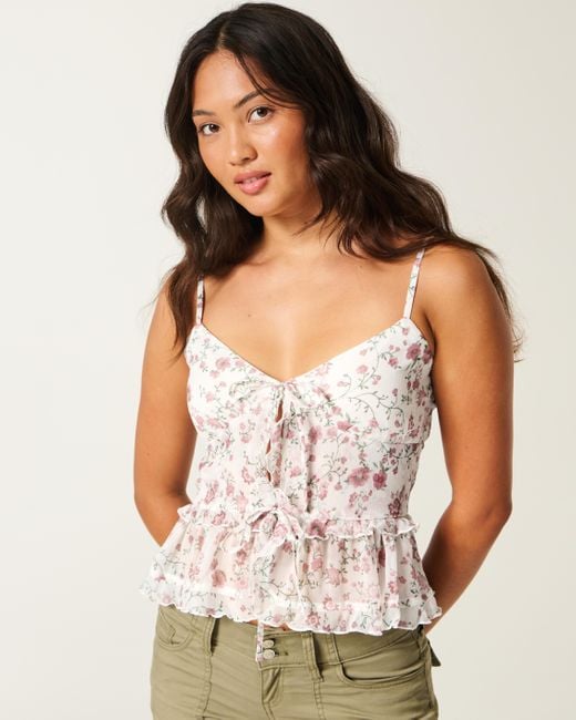Hollister Multicolor Chiffon Ruffle Cami