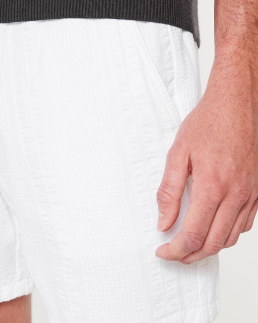 Hollister Seersucker-Shorts, 18 cm in White für Herren