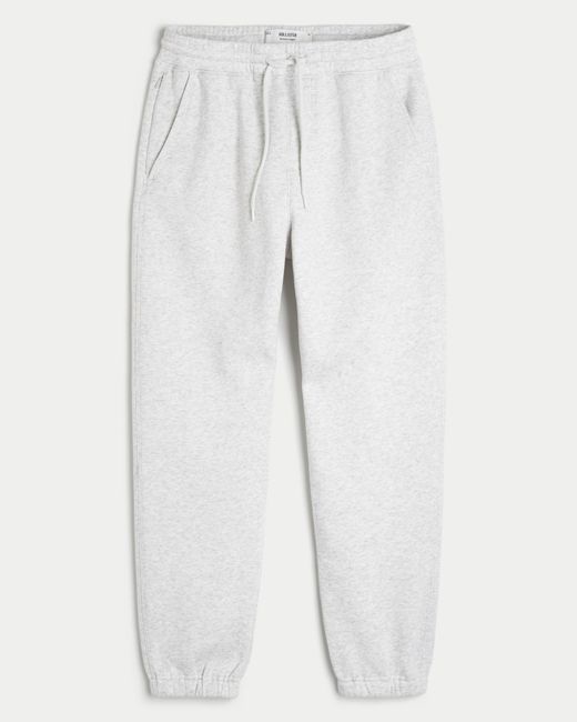 Hollister White Relaxed Fleece Joggers for men