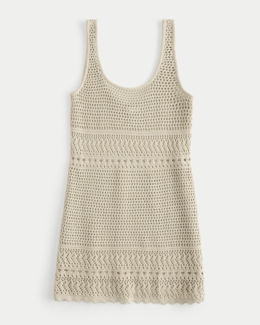Hollister Natural Crochet-style Cover Up Dress