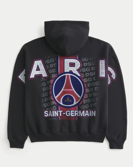 Hollister Black Paris Saint-germain F.c. Graphic Zip-up Hoodie for men