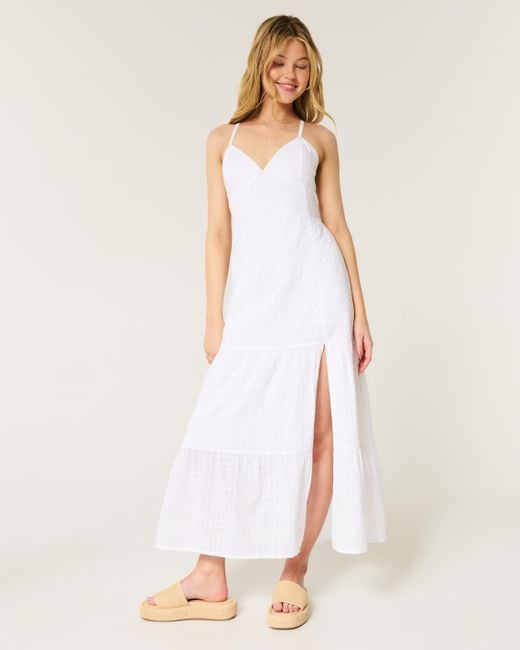 strapless open back dress White Plunge Dress for Women main image 1