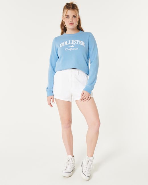 Hollister Blue Sweatshirt mit Logografik und Rundhalsausschnitt