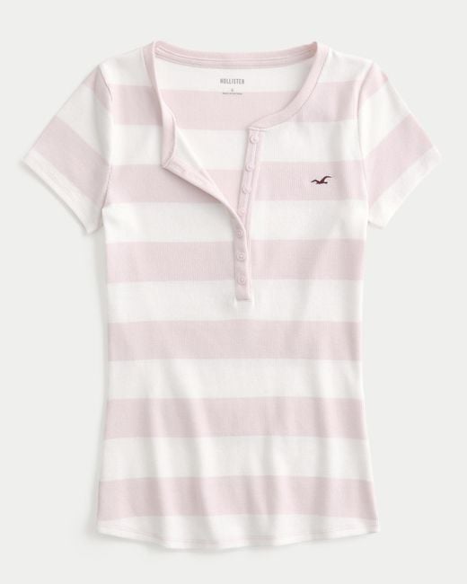 Hollister Pink Short-sleeve Icon Henley