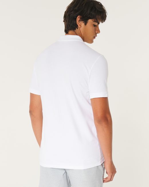 Hollister White Icon Polo for men