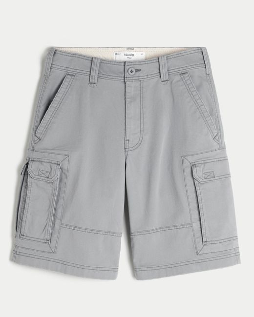 Hollister Gray At-the-knee Baggy Cargo Shorts for men