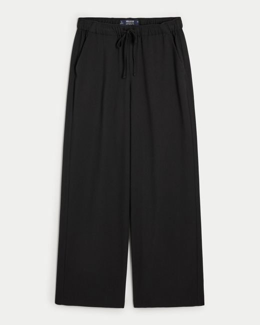 Hollister Black Adjustable Rise Pull-on Wide-leg Pants