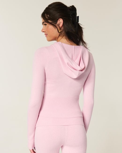 Hollister Pink Gilly Hicks Zip-up Sweater Hoodie