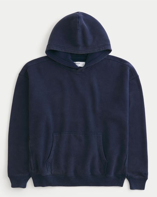 Hollister Blue Hollister Feel Good Boxy Washed Hoodie for men