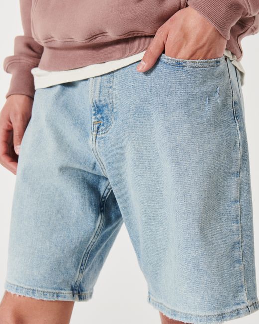 Hollister Lockere Jeans-Shorts mit heller Waschung, 23 cm in Blue für Herren