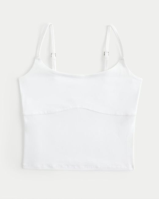 Hollister White Camisole aus nahtlosem Soft-Stretch-Material mit U-Ausschnitt