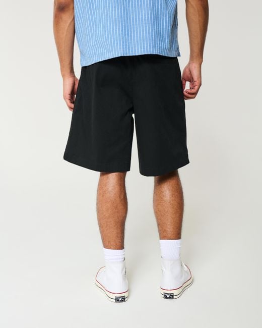 Hollister Black Above-the-knee Baggy Bermuda Flex Waist Shorts for men