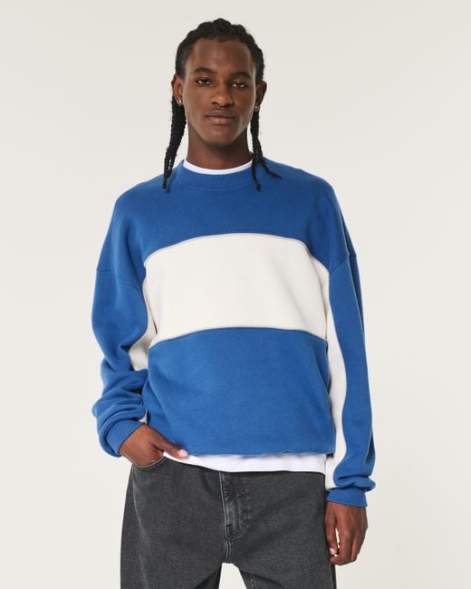 Hollister Boxy Colorblock Crew Sweatshirt in Blue for Men Lyst UK