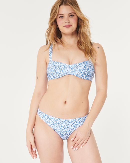 Hollister Blue Gerippte Bikinihose