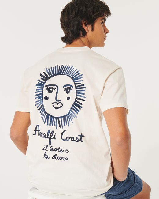 Hollister White Relaxed Amalfi Coast Graphic Tee for men