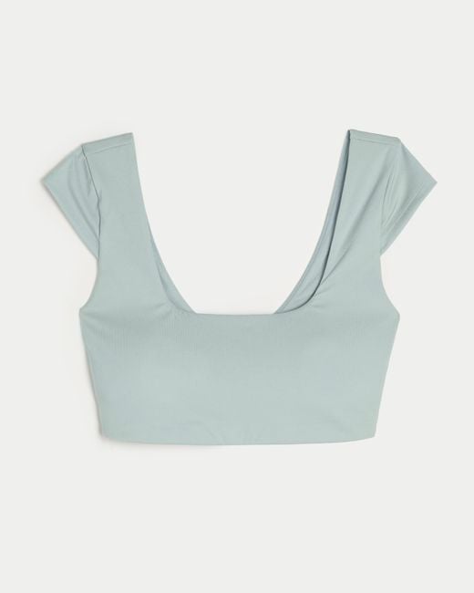 Hollister Blue Gilly Hicks Active Cap Sleeve Sports Bra