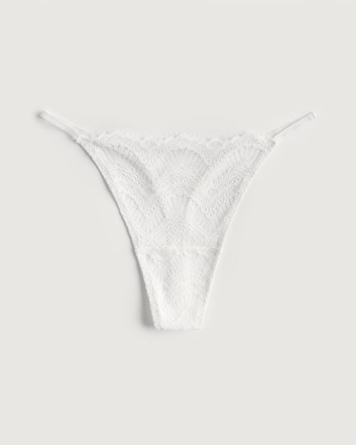 Hollister Gilly Hicks Lace String Thong Underwear in White
