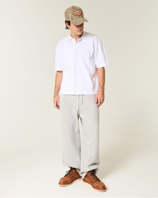 Hollister White Logo Super Baggy Sweatpants for men