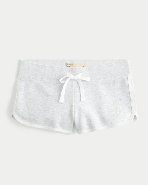 Hollister White Fleece Shortie Shorts