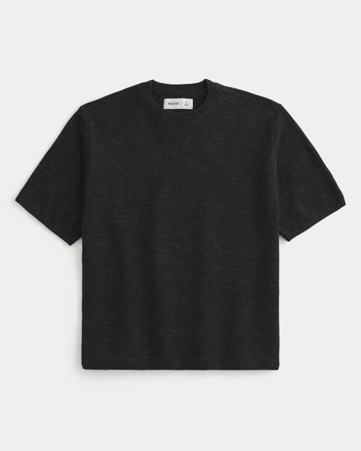 Hollister Black Boxy Crew Sweater T-shirt for men