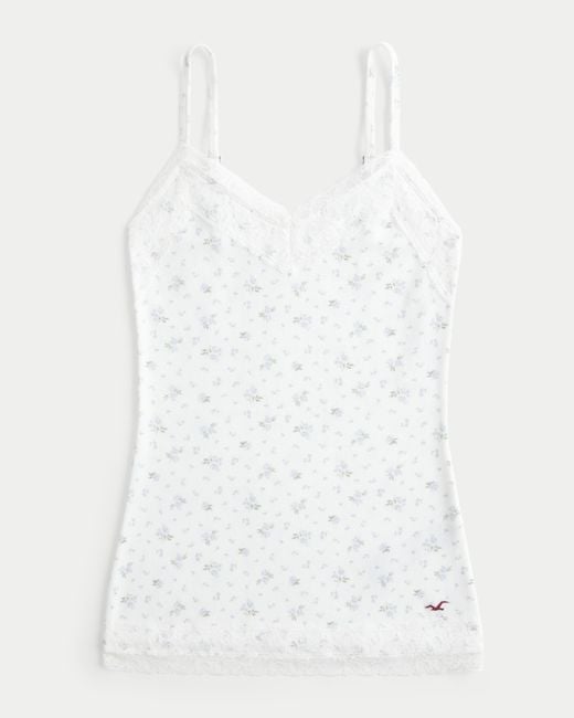 Hollister White Lace Trim Layering Cami