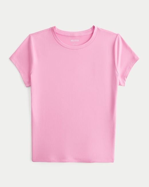 Hollister Pink Seamless Fabric Crew Baby Tee