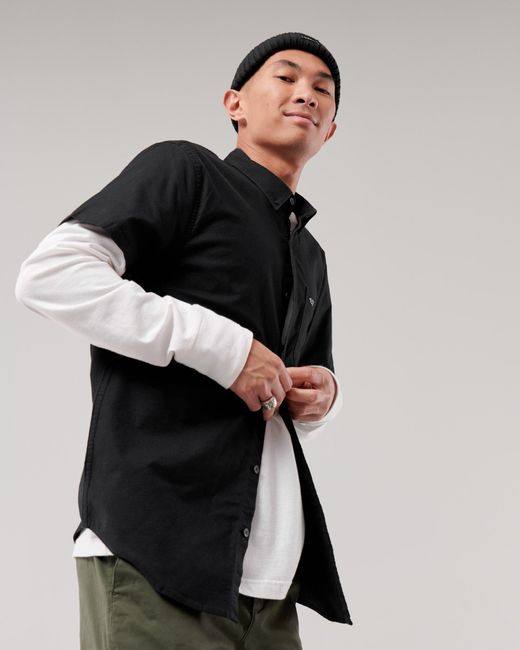 stretch oxford slim fit shirt hollister