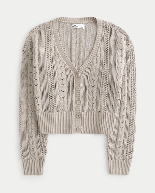 Hollister White Easy Stitchy Cardigan