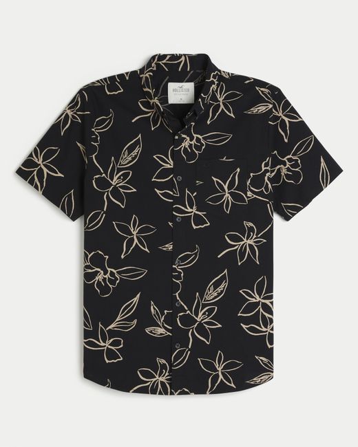 Hollister Black Short-sleeve Button-through Shirt for men