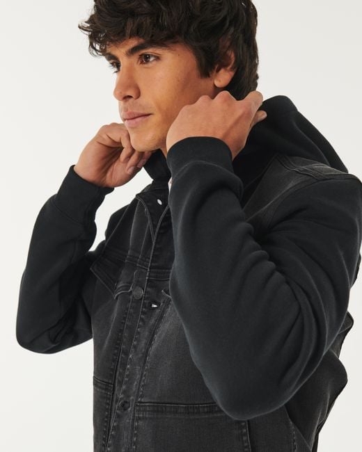 Hollister Jeans-Hoodie-Jacke in Black für Herren