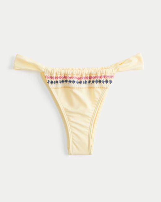Hollister Metallic Besticktes Bikini-Unterteil mit hohem Bein und seitlichen Trägern