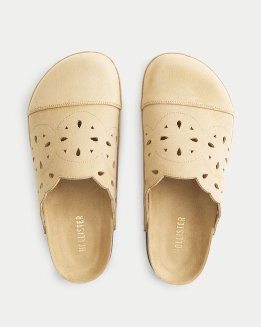 Hollister Natural Eyelet Slipper Sandals