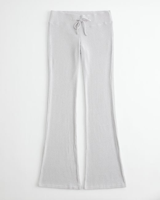 Hollister White Cozy Ribbed Flare Pants