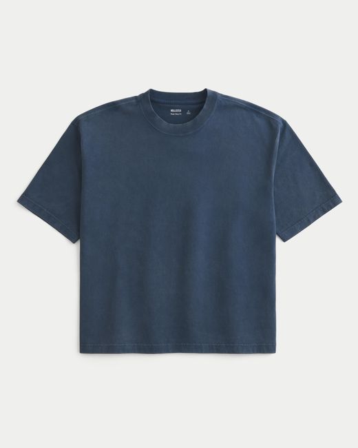 Hollister Blue Super Boxy Crew T-shirt for men
