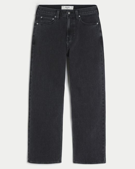 Hollister Blue Washed Black Baggy Jeans for men