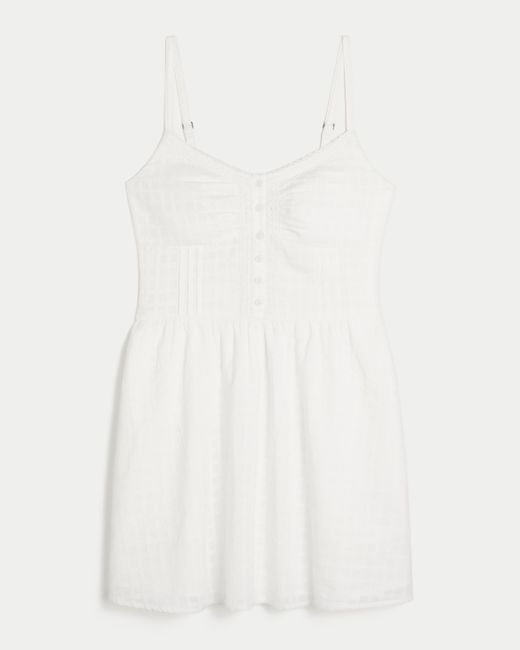 Hollister Natural Curvy Lace Trim Mini Dress