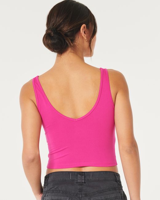 Hollister Pink Soft Stretch Seamless Fabric V-neck Tank